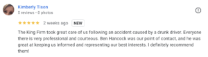 The King Firm Car Accident and Personal Injury Lawyers - Macon, GA Client Review